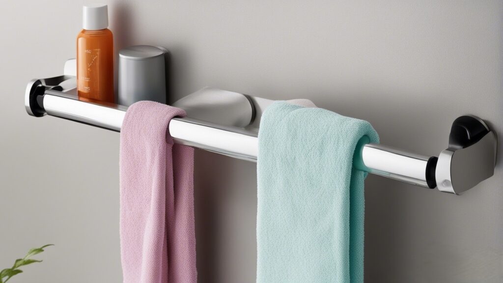 Magnetic Towel Rack placed on a wall