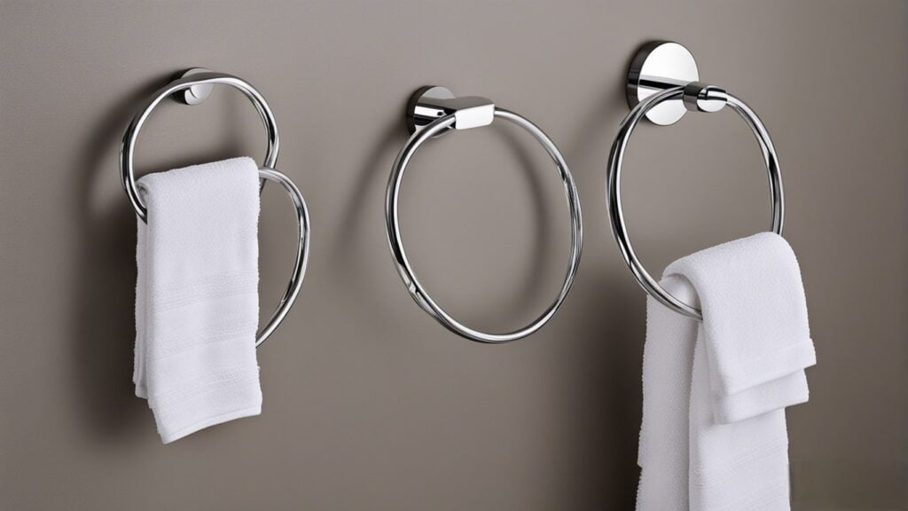Wall-Mounted Towel Rings in bathroom